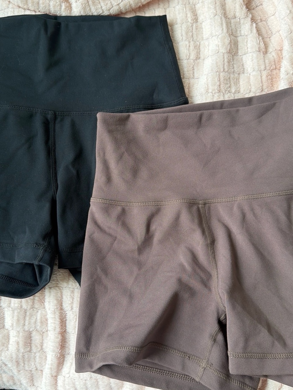 Yogalicious Black & Brown High-Waist Athletic Shorts Duo